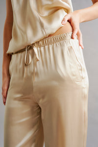 GRACE - Sand Silk Drawstring Trouser
