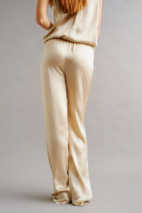 GRACE - Sand Silk Drawstring Trouser