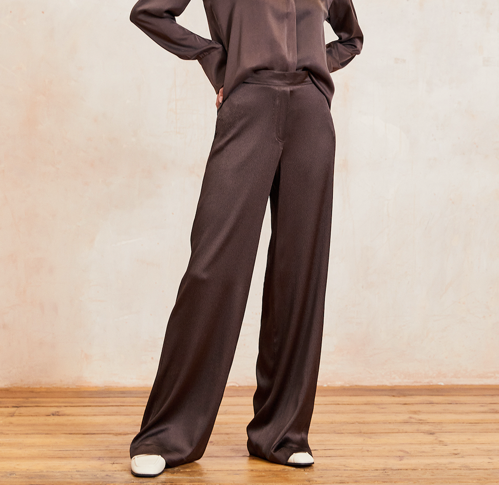 BECCA - Black Hammered Silk Trousers – The Summer Edit