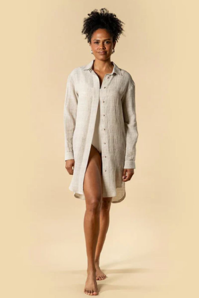 CHARLEY - luxe linen shirt dress