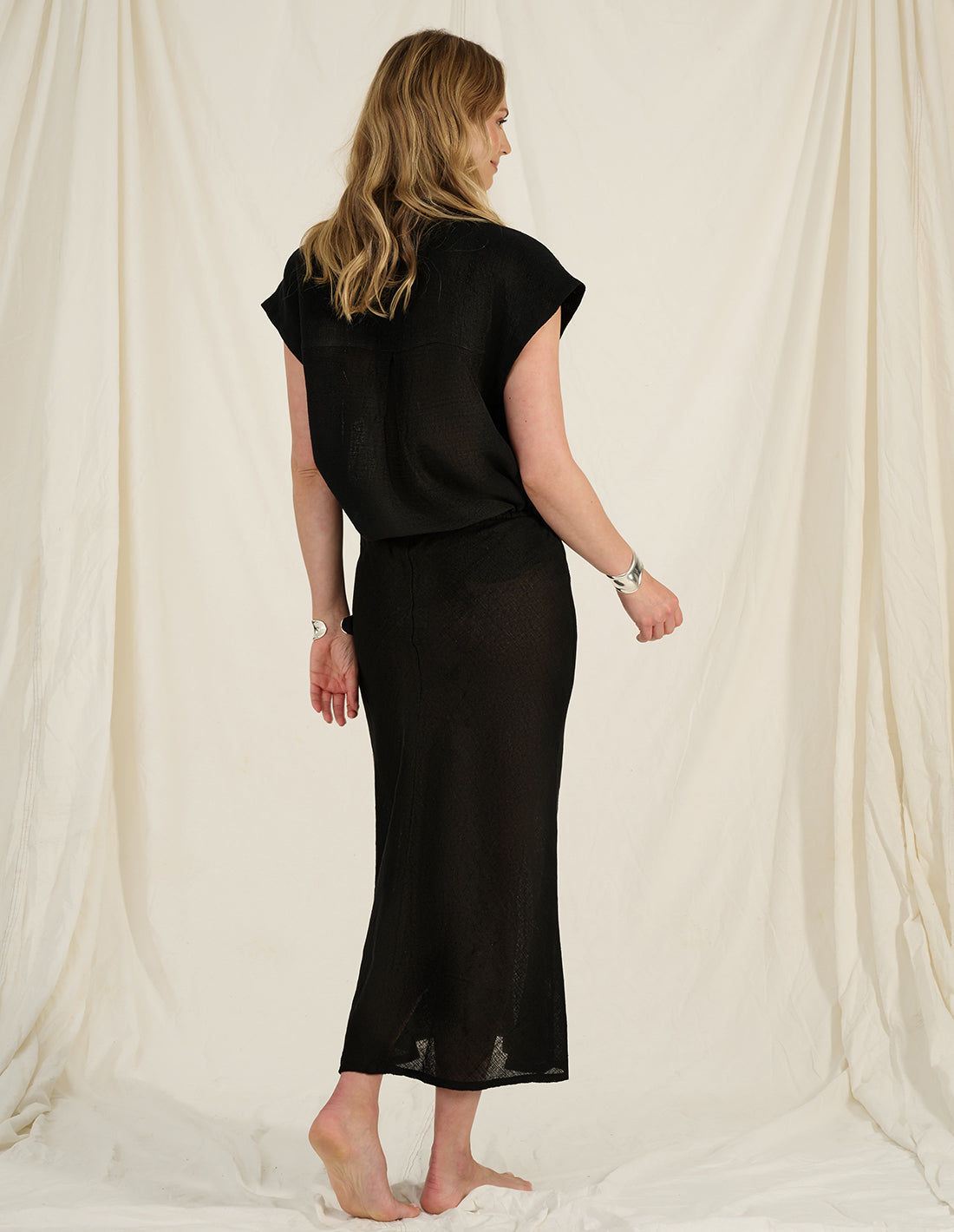 PHOEBE - luxe linen drawstring skirt