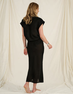 PHOEBE - luxe linen drawstring skirt