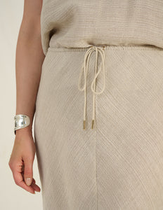 PHOEBE - luxe linen drawstring skirt