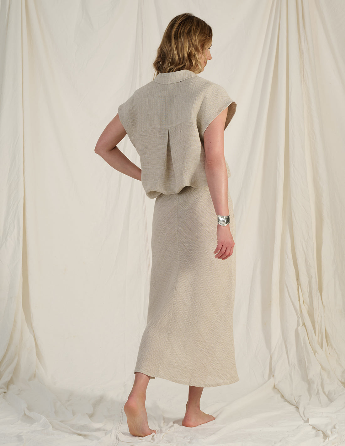 PHOEBE - luxe linen drawstring skirt