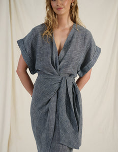 KIM - luxe linen wrap dress