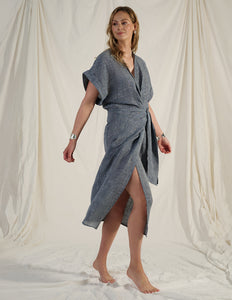 KIM - luxe linen wrap dress