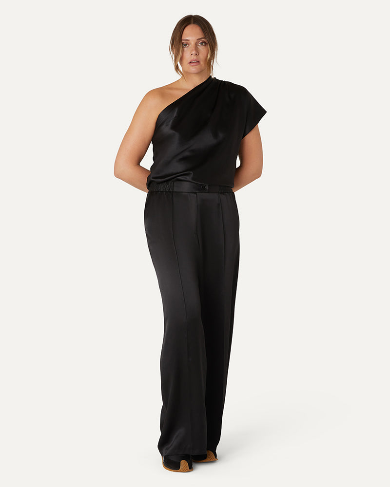 LEXI - Onyx Sports Luxe Silk Trousers