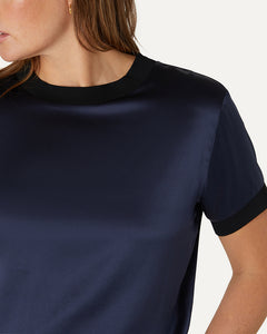 CLOE - Sapphire Silk T-Shirt