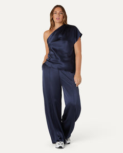 LEXI - Sapphire Sports Luxe Silk Trousers