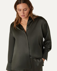 AUDREY - Malachite Oversized Silk Shirt