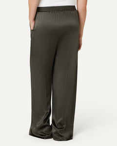 LEXI - Malachite Sports Luxe Silk Trousers
