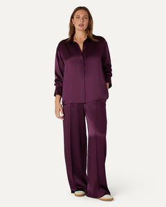 AUDREY - Garnet Oversized Silk Shirt