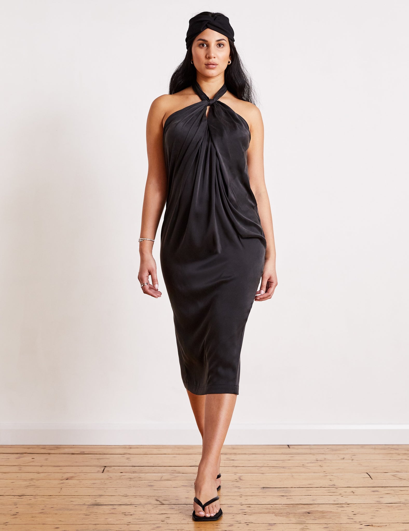 sandwashed silk dress Polly Dress in Green