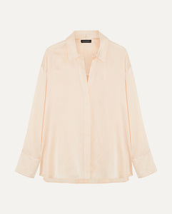 AUDREY - Rose Quartz Oversized Silk Shirt